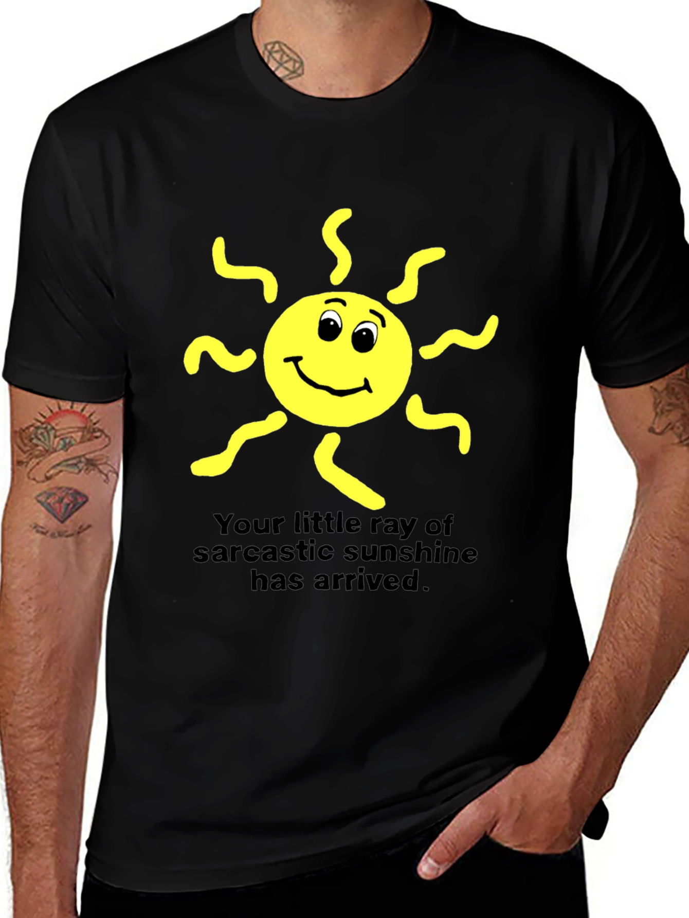 Sarcastic Sunshine Graphic Tee - Black Cotton T-Shirt