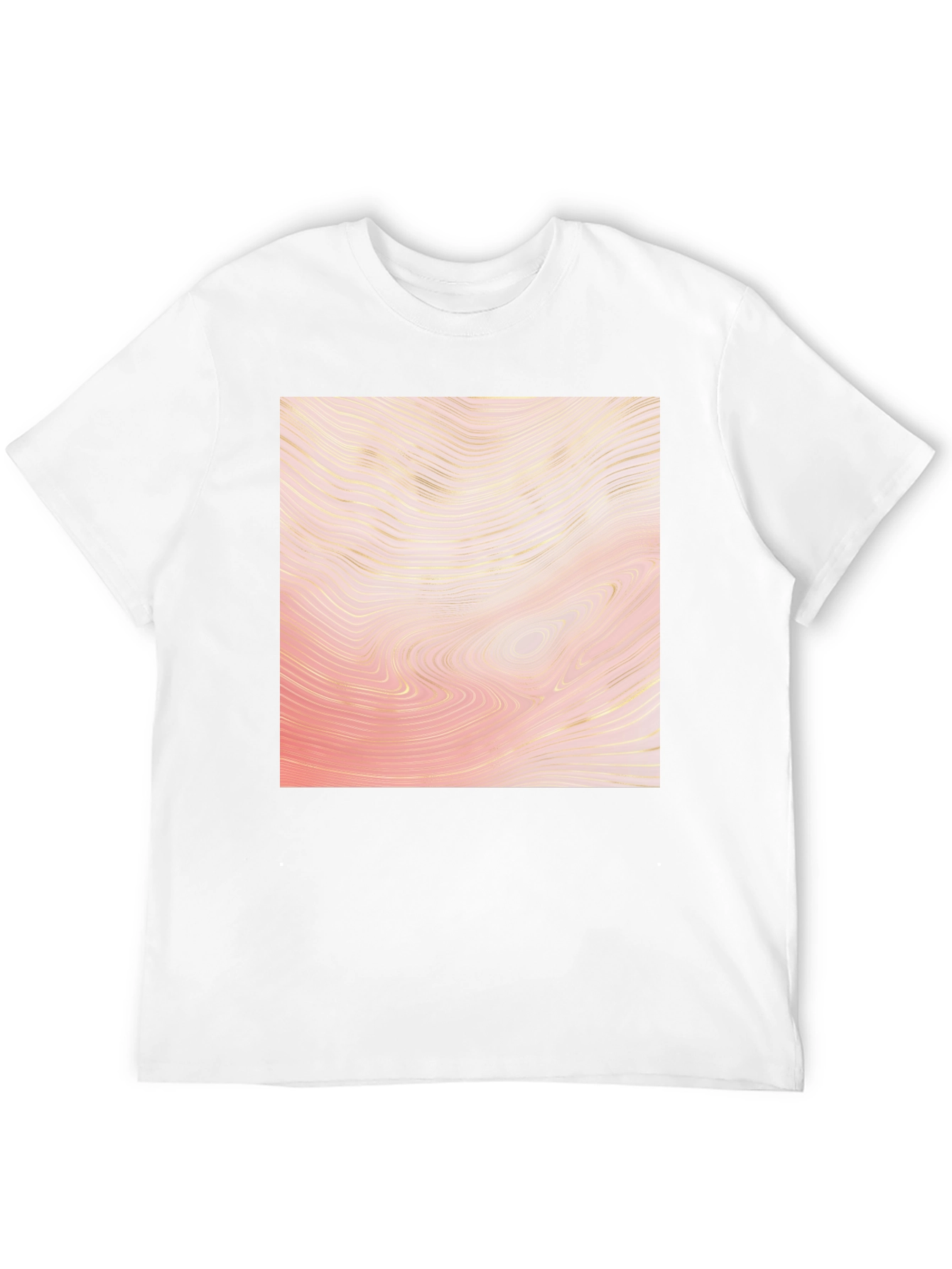 Abstract Wave Pattern Black T-Shirt