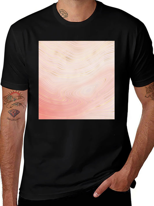 Abstract Wave Pattern Black T-Shirt