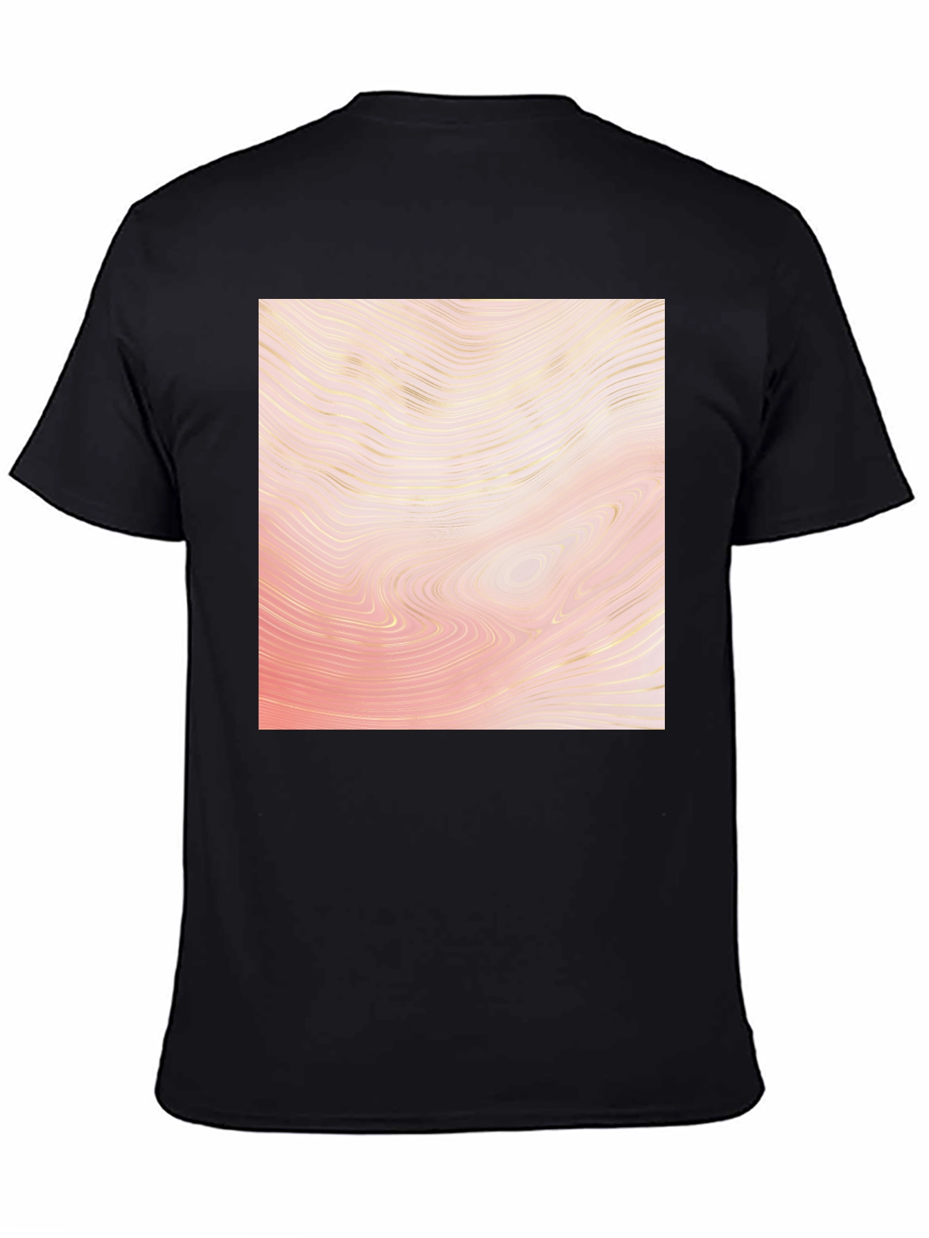 Abstract Wave Pattern Black T-Shirt