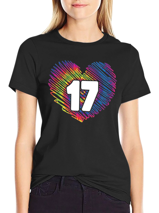 Heart 17 Graphic Tee - Stylish Casual Wear