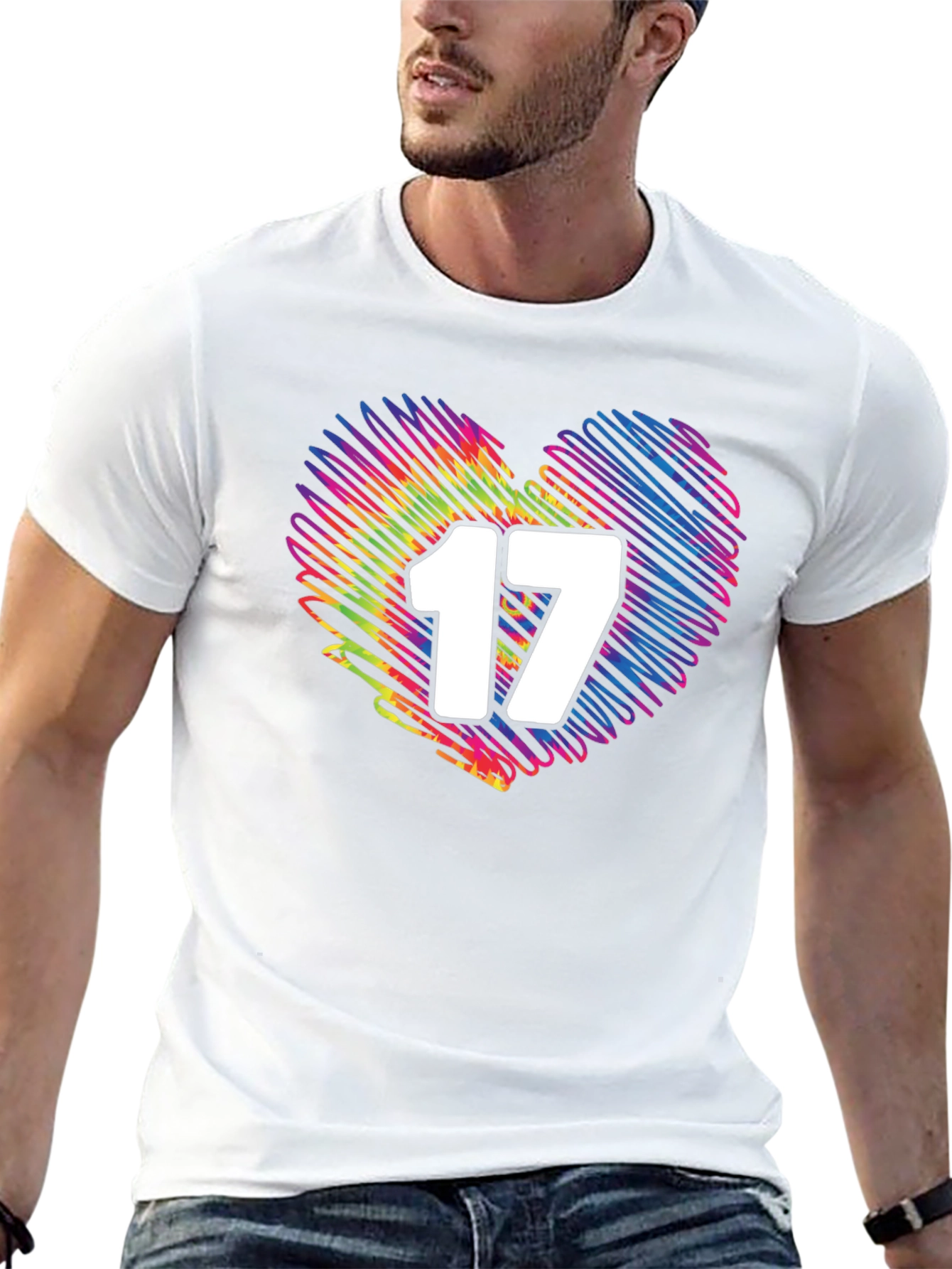 Heart 17 Graphic Tee - Stylish Casual Wear