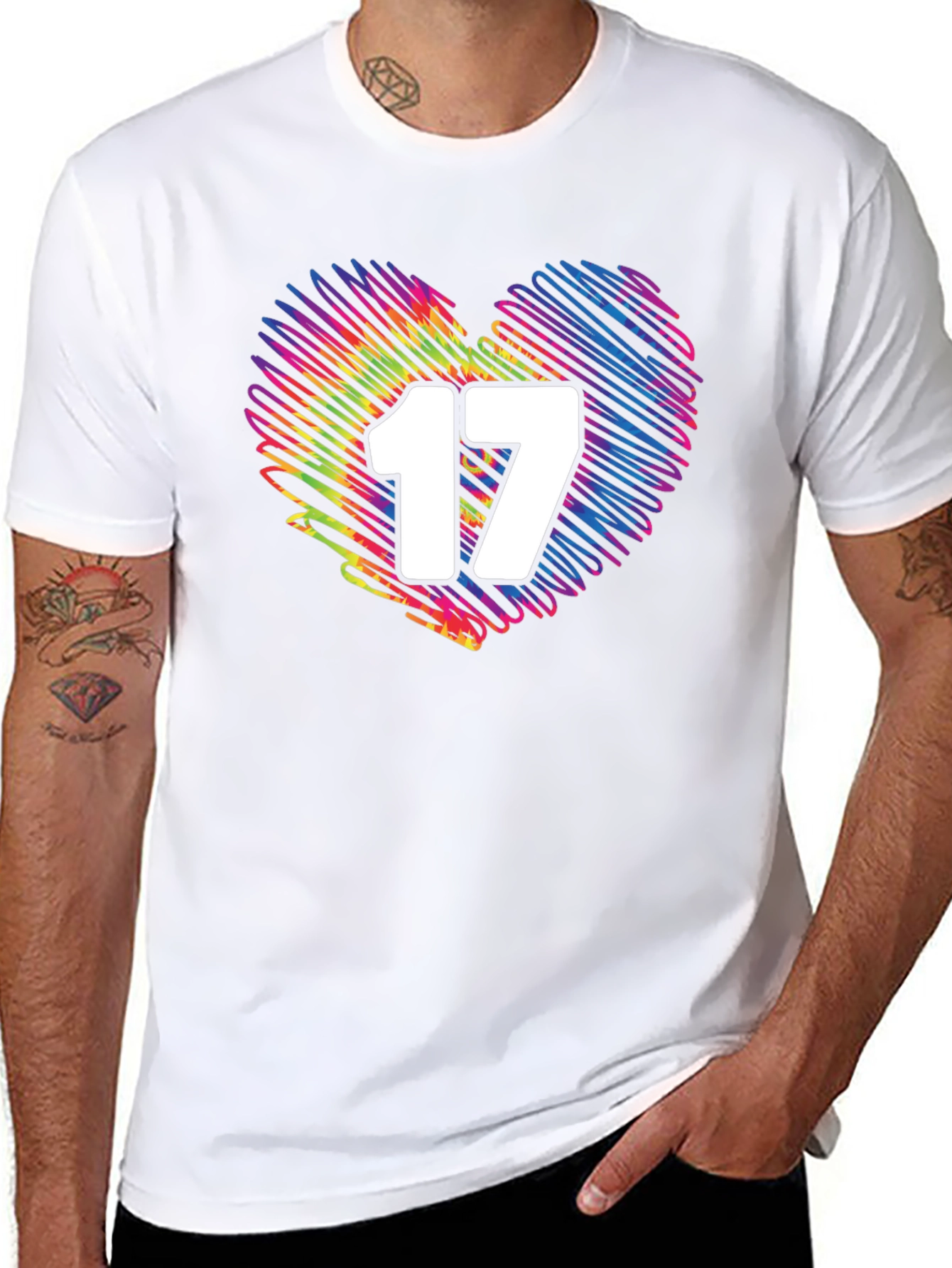 Heart 17 Graphic Tee - Stylish Casual Wear