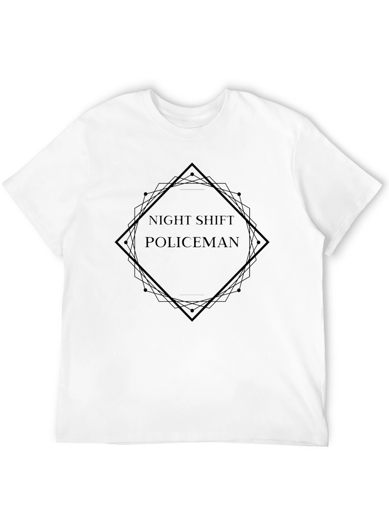 Night Shift Policeman Graphic Tee - Mens Black T-Shirt