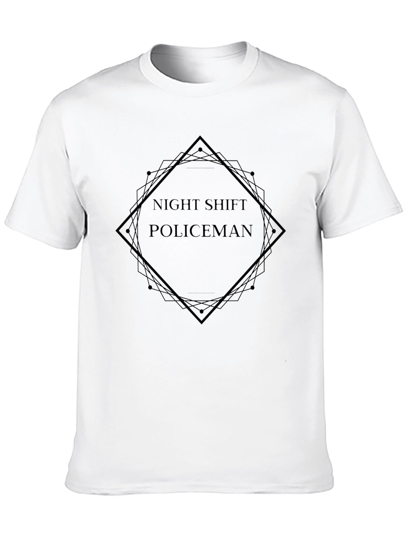 Night Shift Policeman Graphic Tee - Mens Black T-Shirt