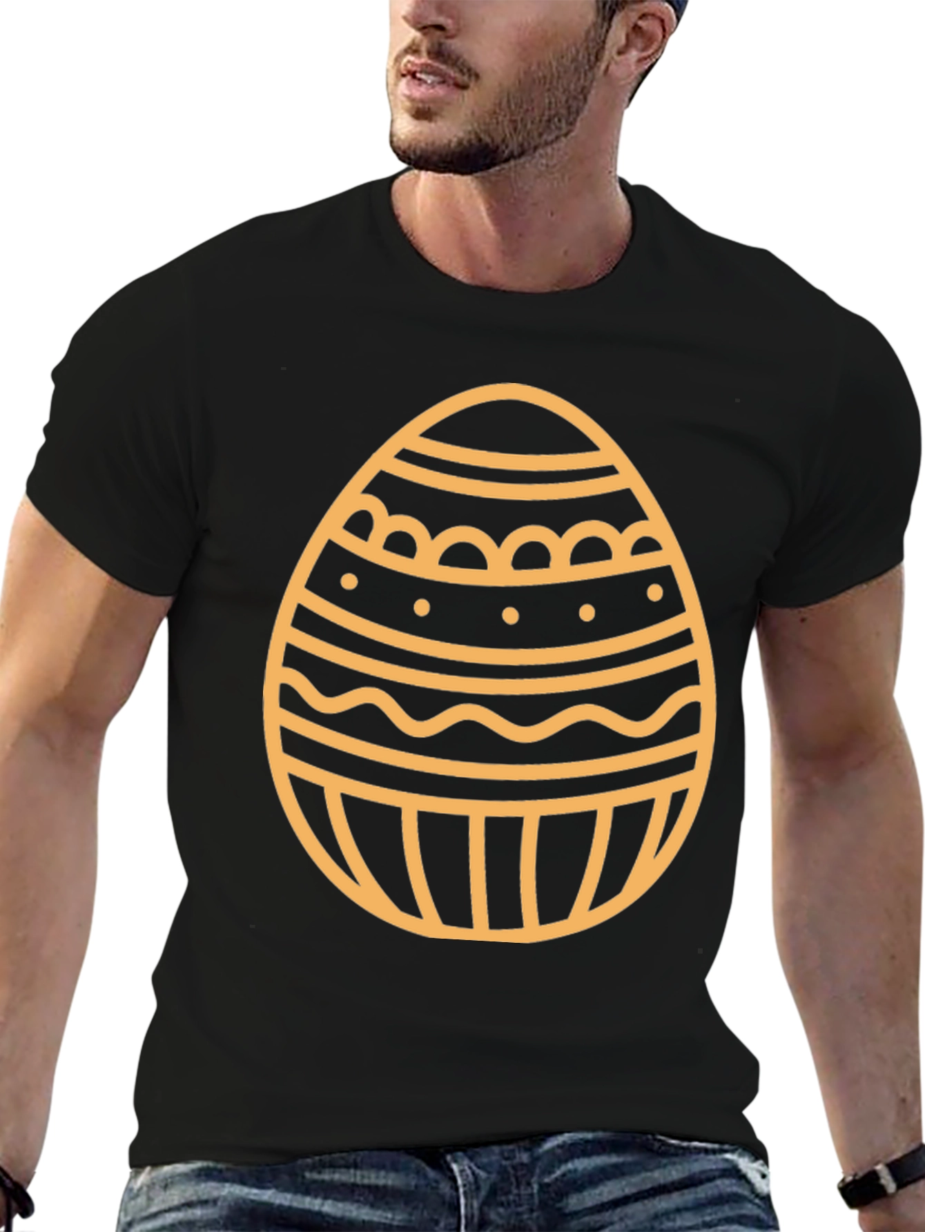 Easter Egg Graphic T-Shirt - Black