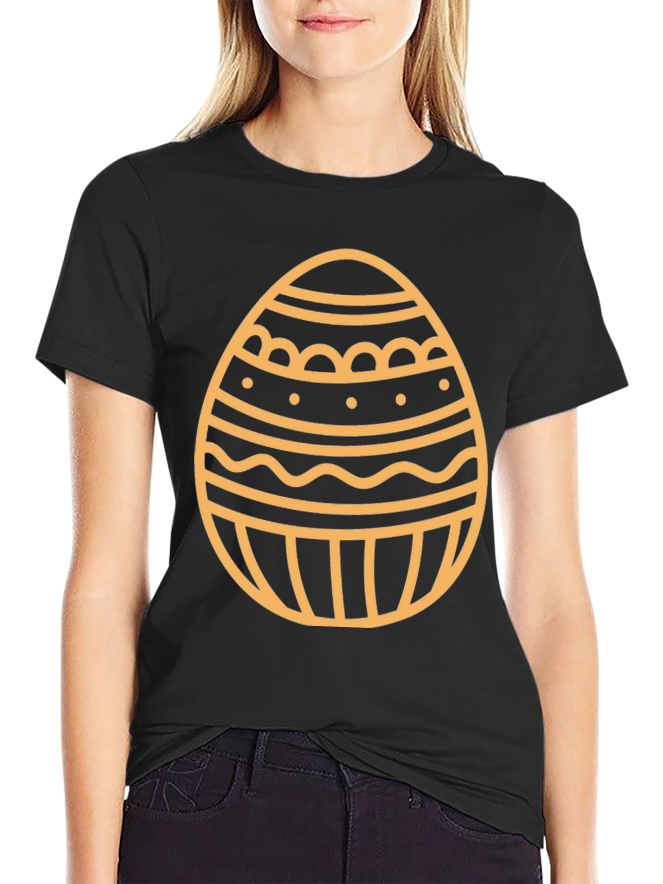 Easter Egg Graphic T-Shirt - Black