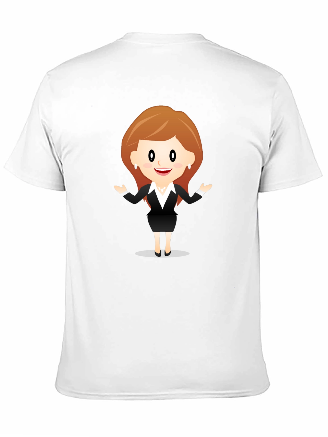 Cartoon Businesswoman Black T-Shirt