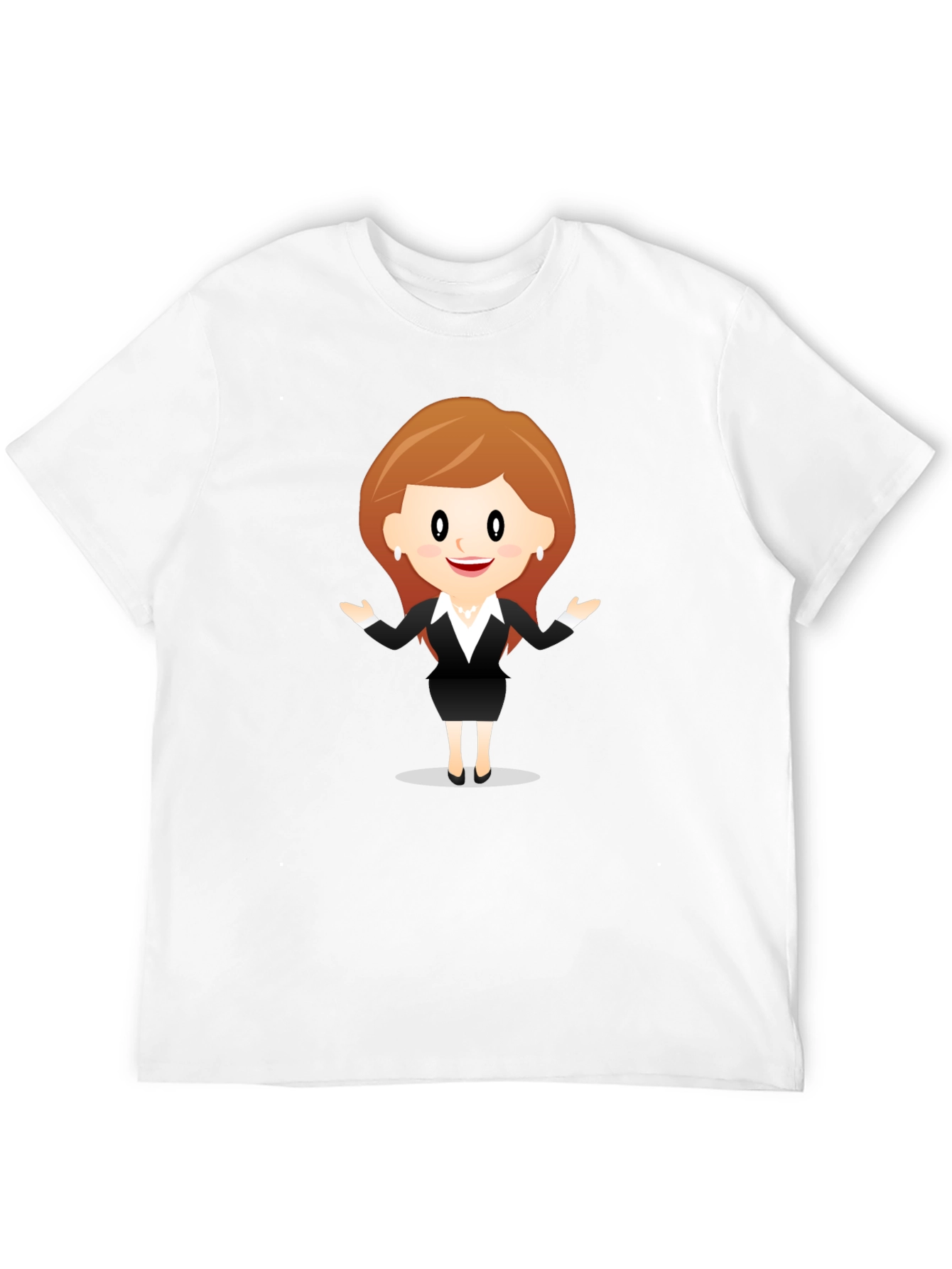 Cartoon Businesswoman Black T-Shirt