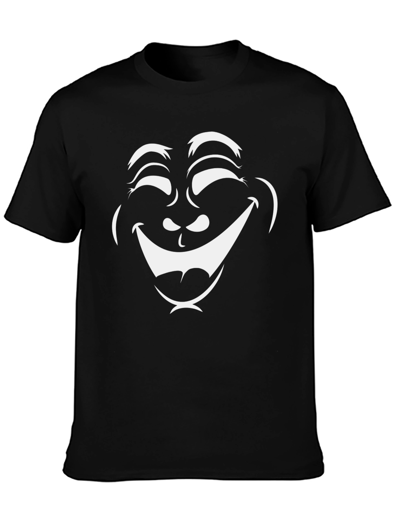 Laughing Face Graphic T-Shirt - Black
