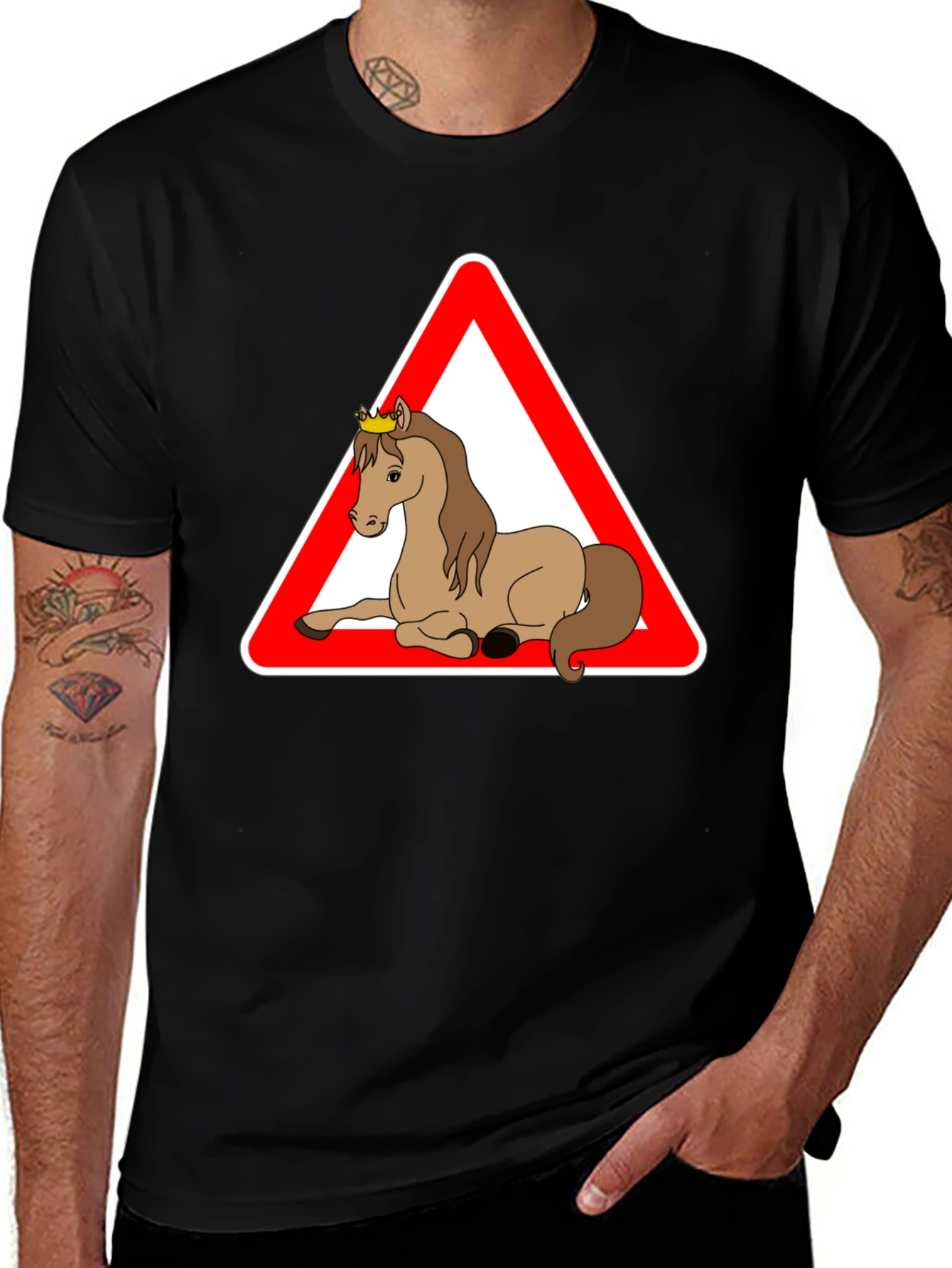 Novelty Horse Crossing T-Shirt