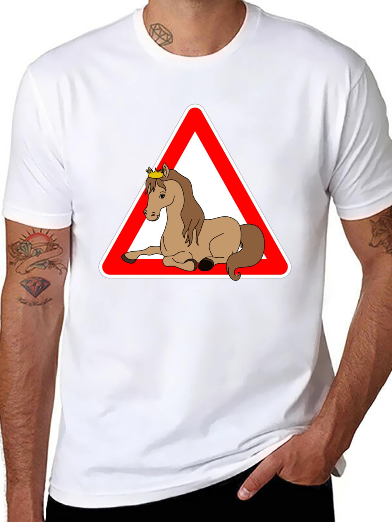 Novelty Horse Crossing T-Shirt