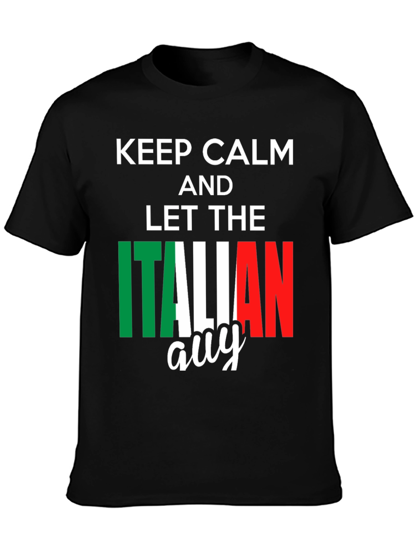 Keep Calm Italian Guy T-Shirt - Black