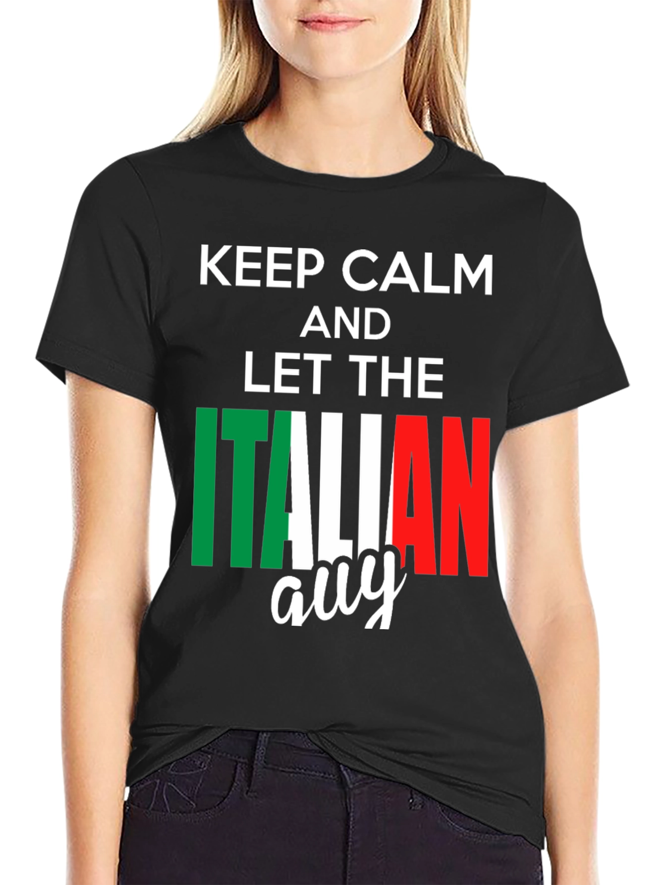 Keep Calm Italian Guy T-Shirt - Black