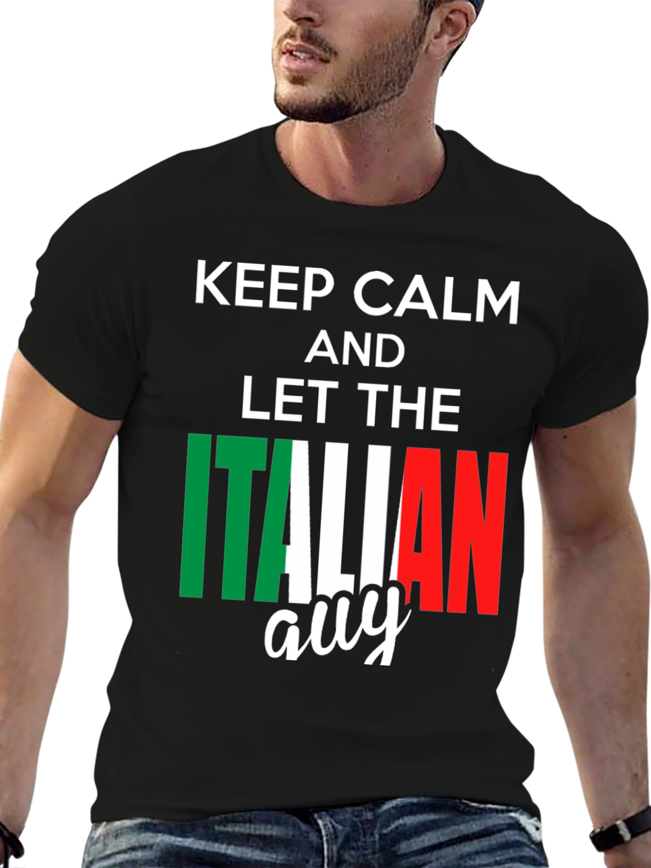Keep Calm Italian Guy T-Shirt - Black