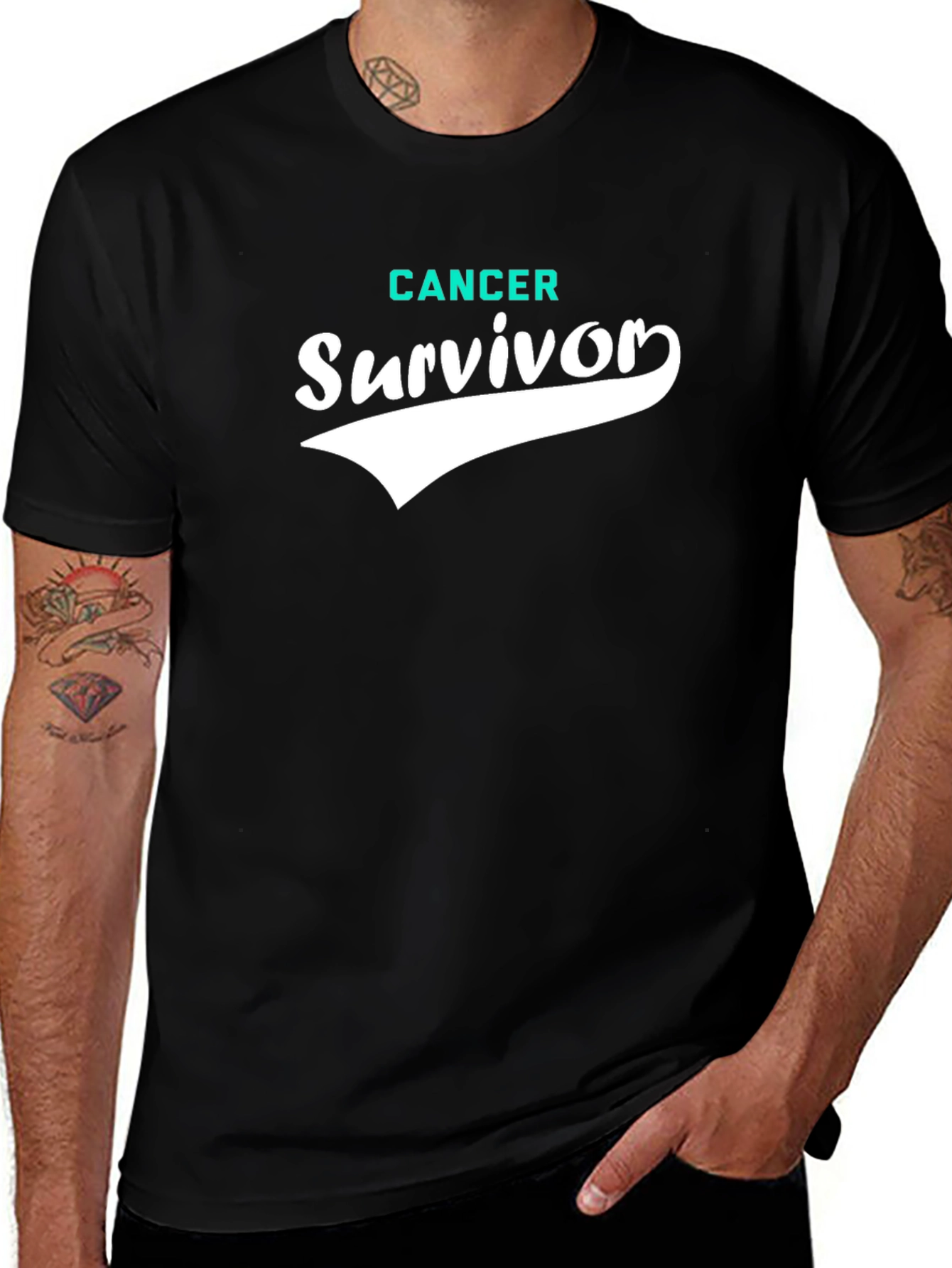 Cancer Survivor Graphic Tee - Black