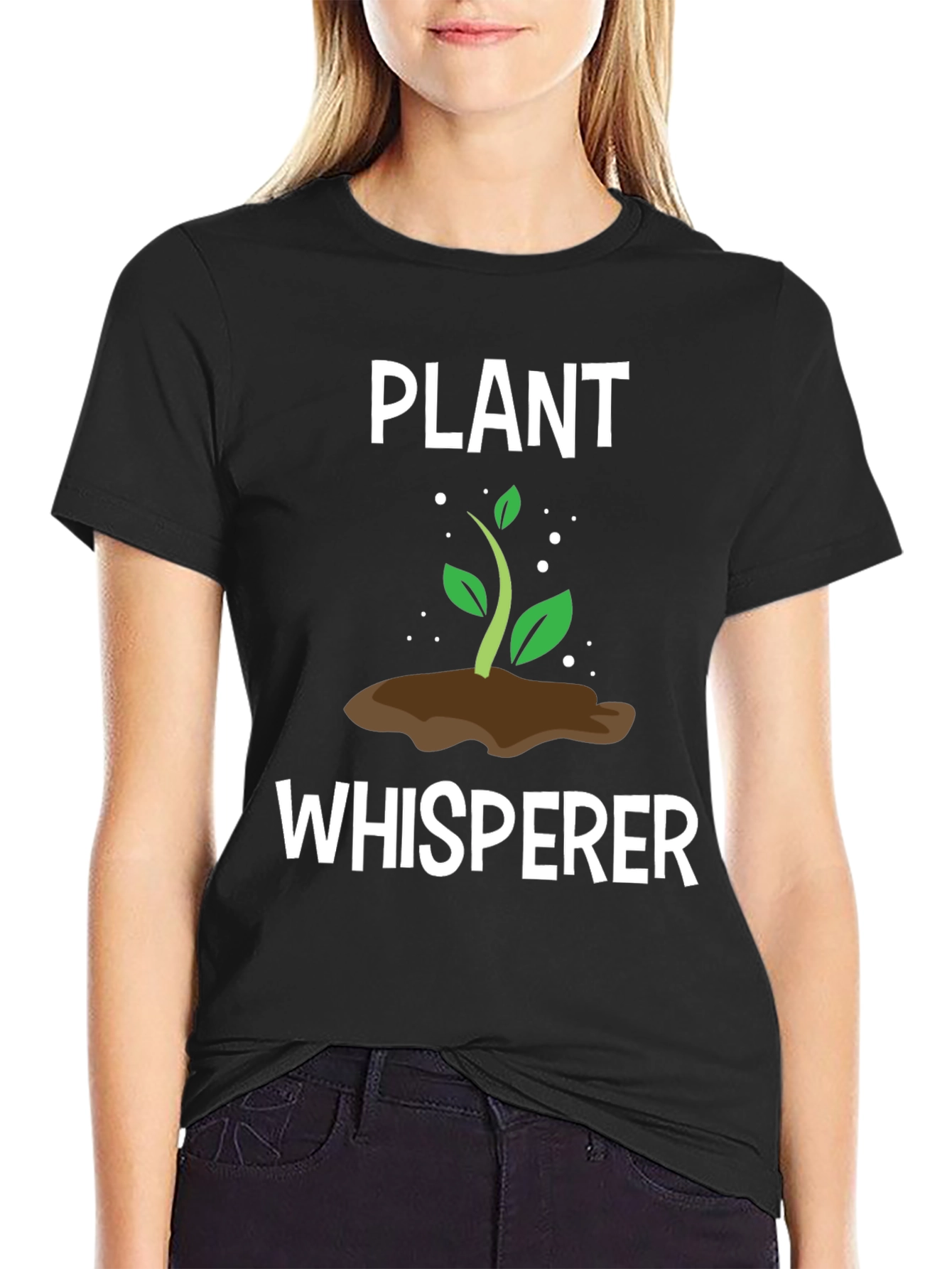 Plant Whisperer Graphic Tee - Black Cotton T-Shirt