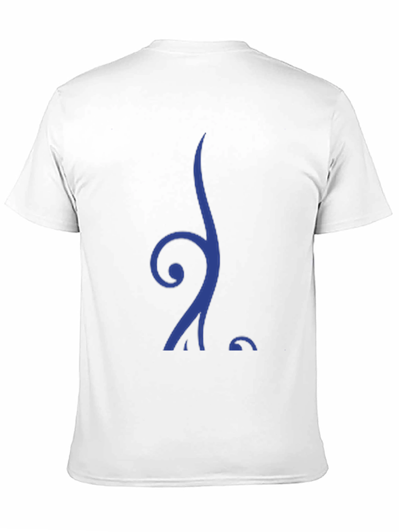 Stylish Blue Swirl Graphic Black T-Shirt