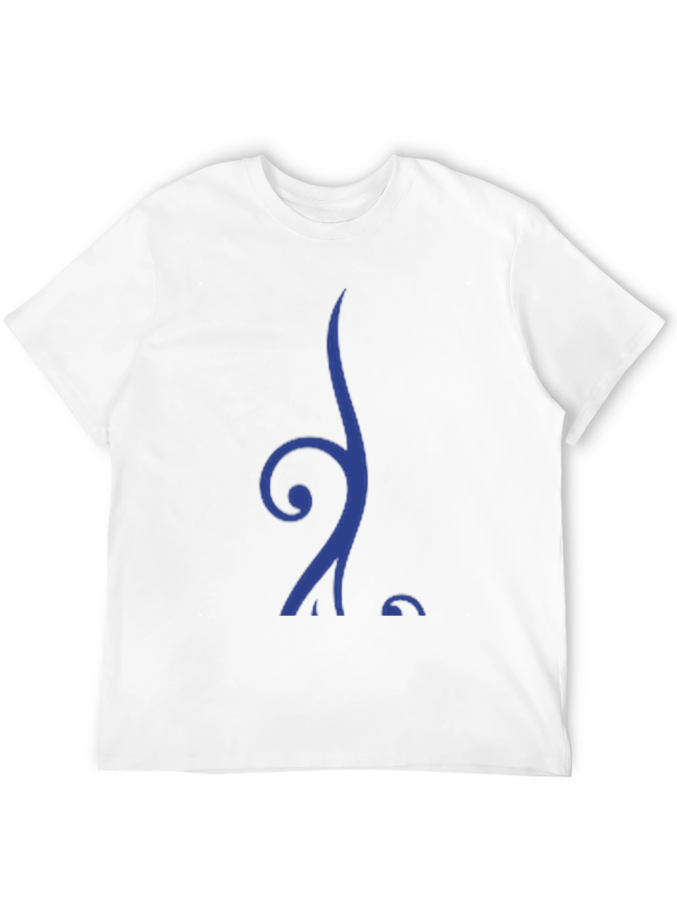 Stylish Blue Swirl Graphic Black T-Shirt