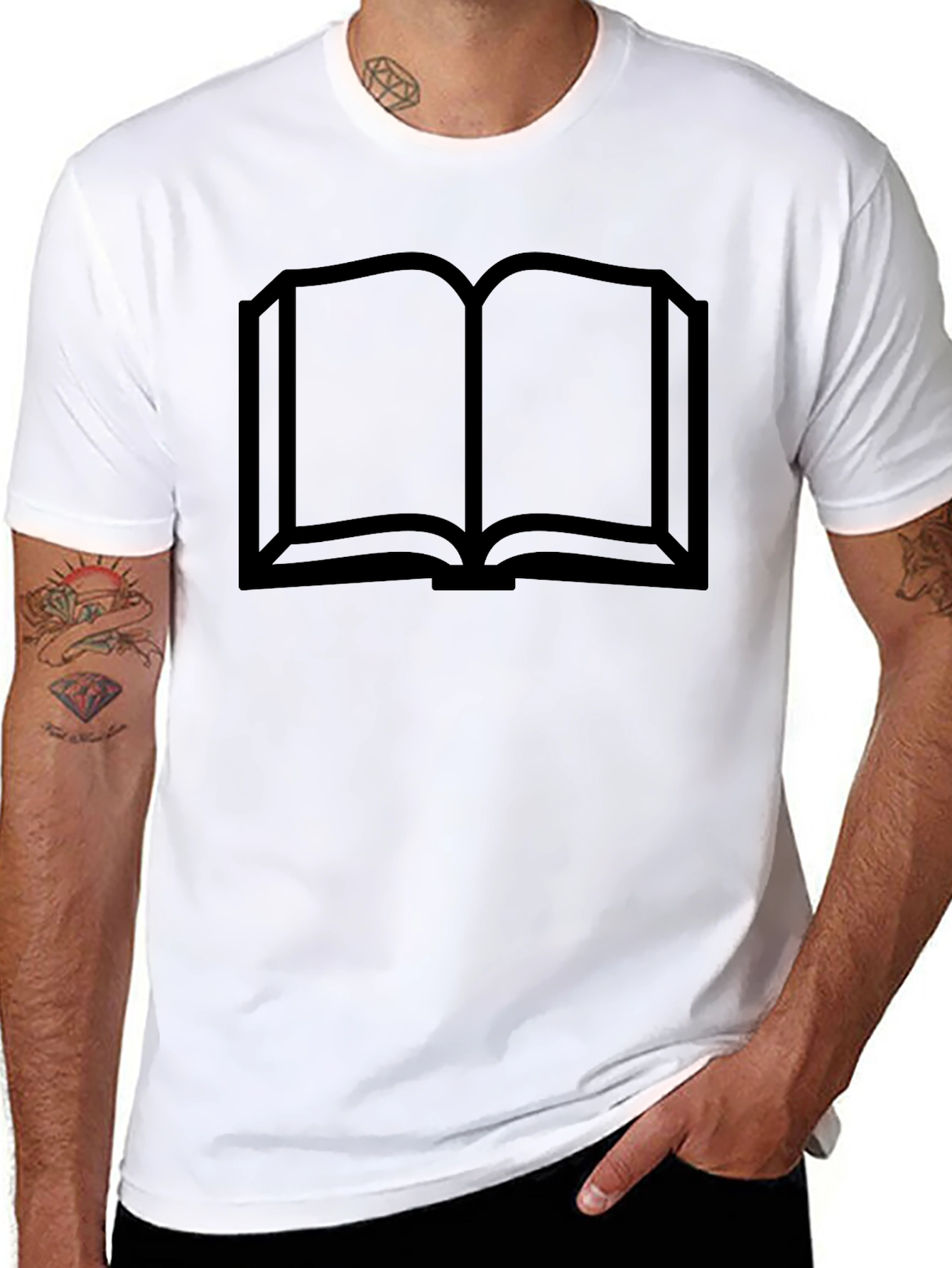 Open Book Graphic Tee - Unisex Black T-Shirt