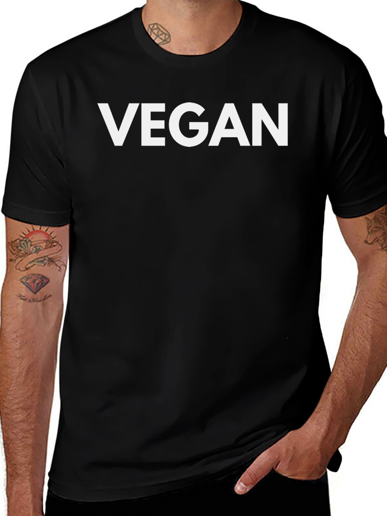 Vegan Statement T-Shirt - Bold White Text on Black