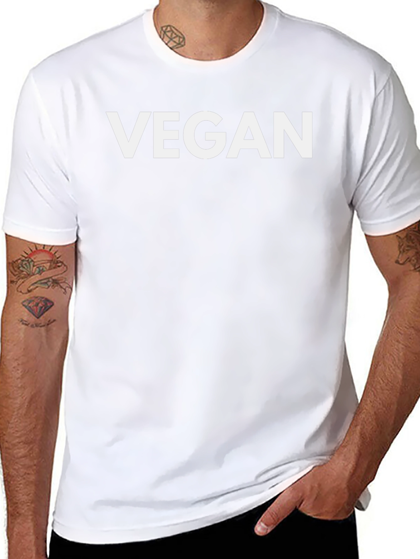 Vegan Statement T-Shirt - Bold White Text on Black