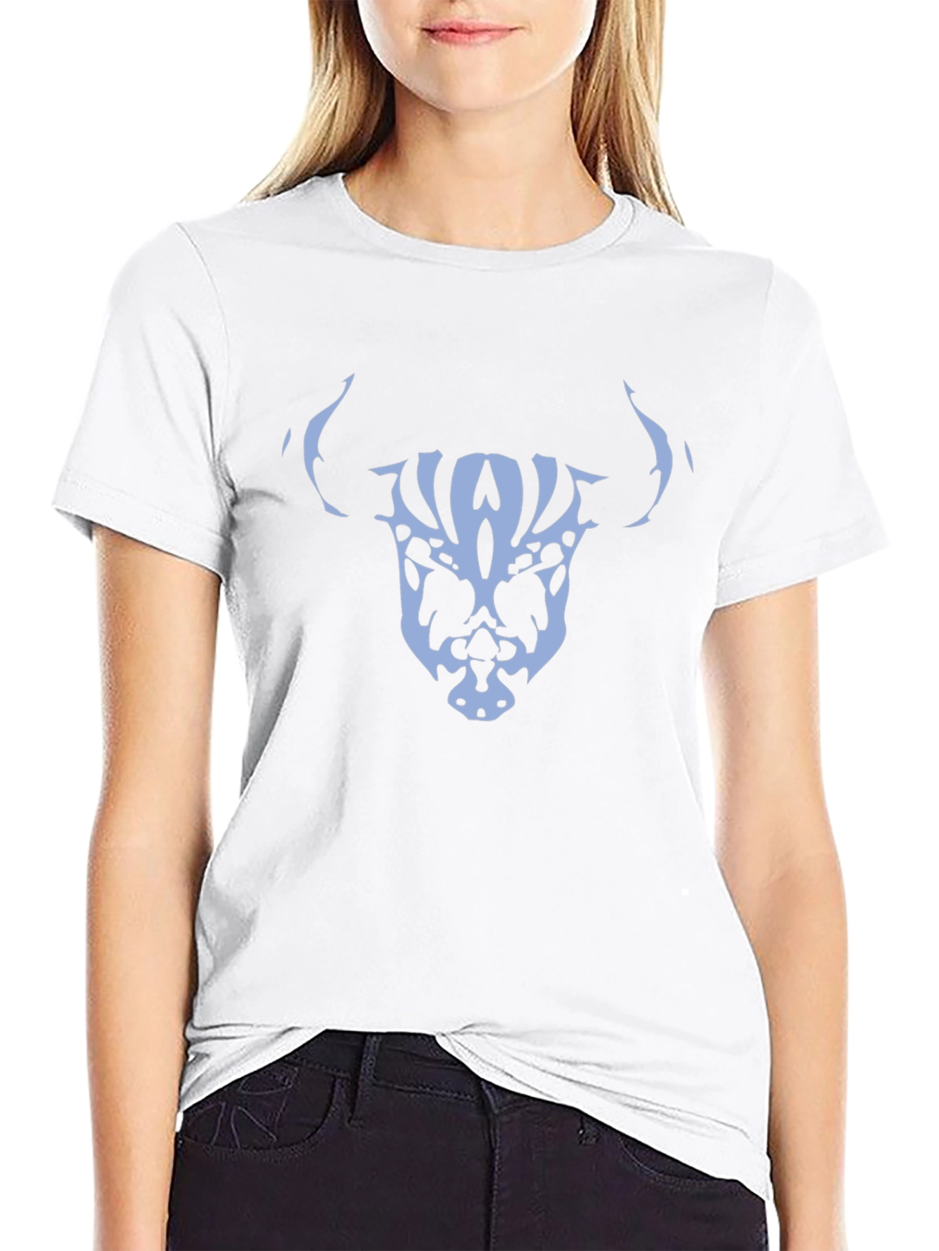 Abstract Skull Bull Graphic Tee
