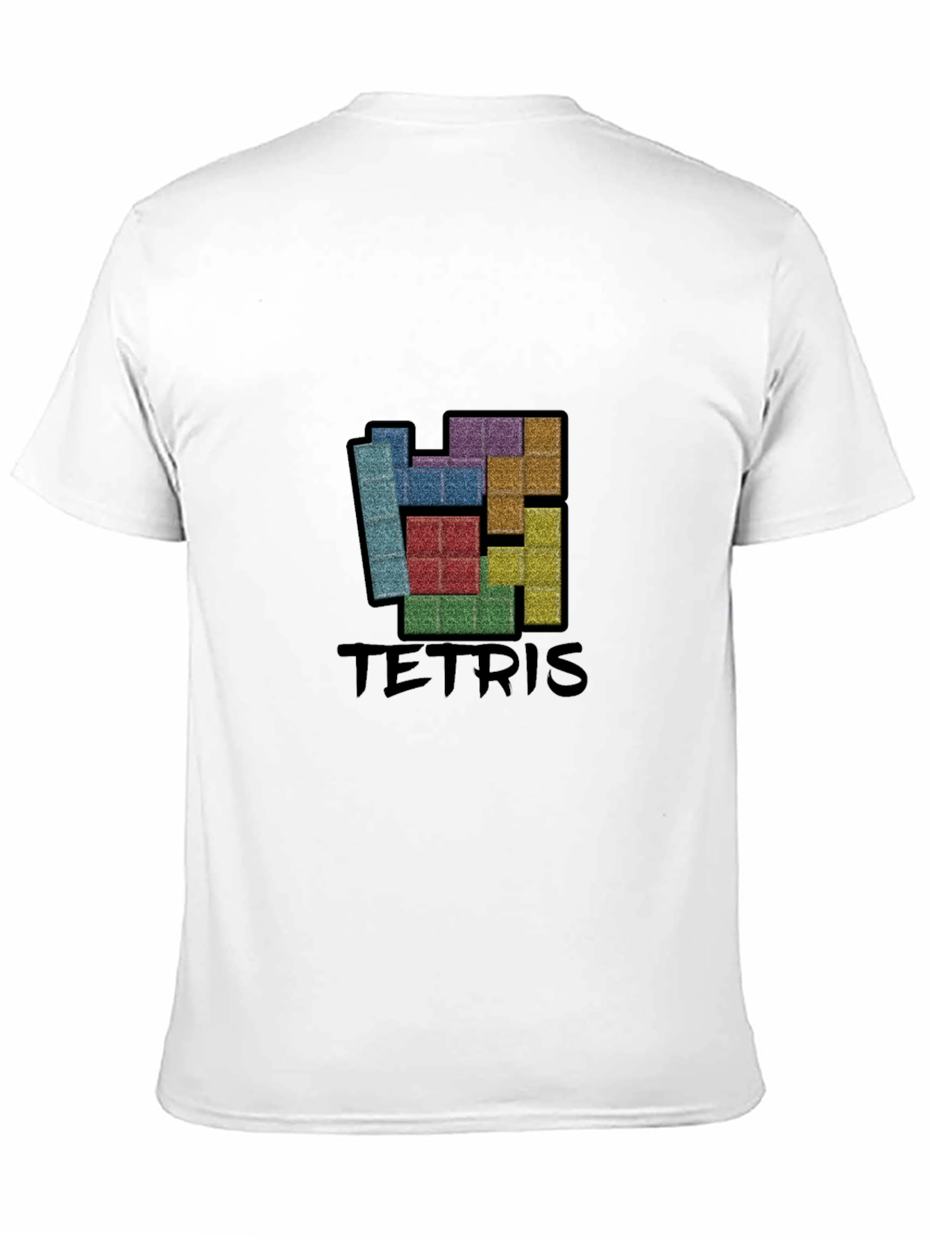 Tetris Graphic Print Black T-Shirt