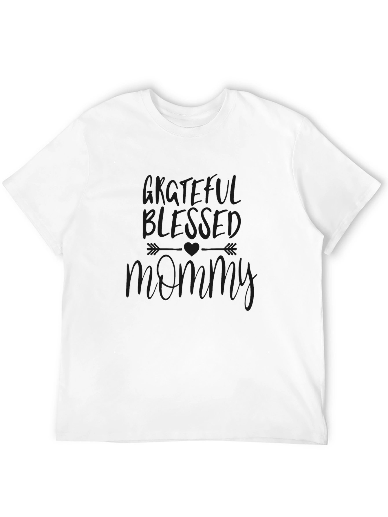 Grateful Blessed Mommy Black T-Shirt