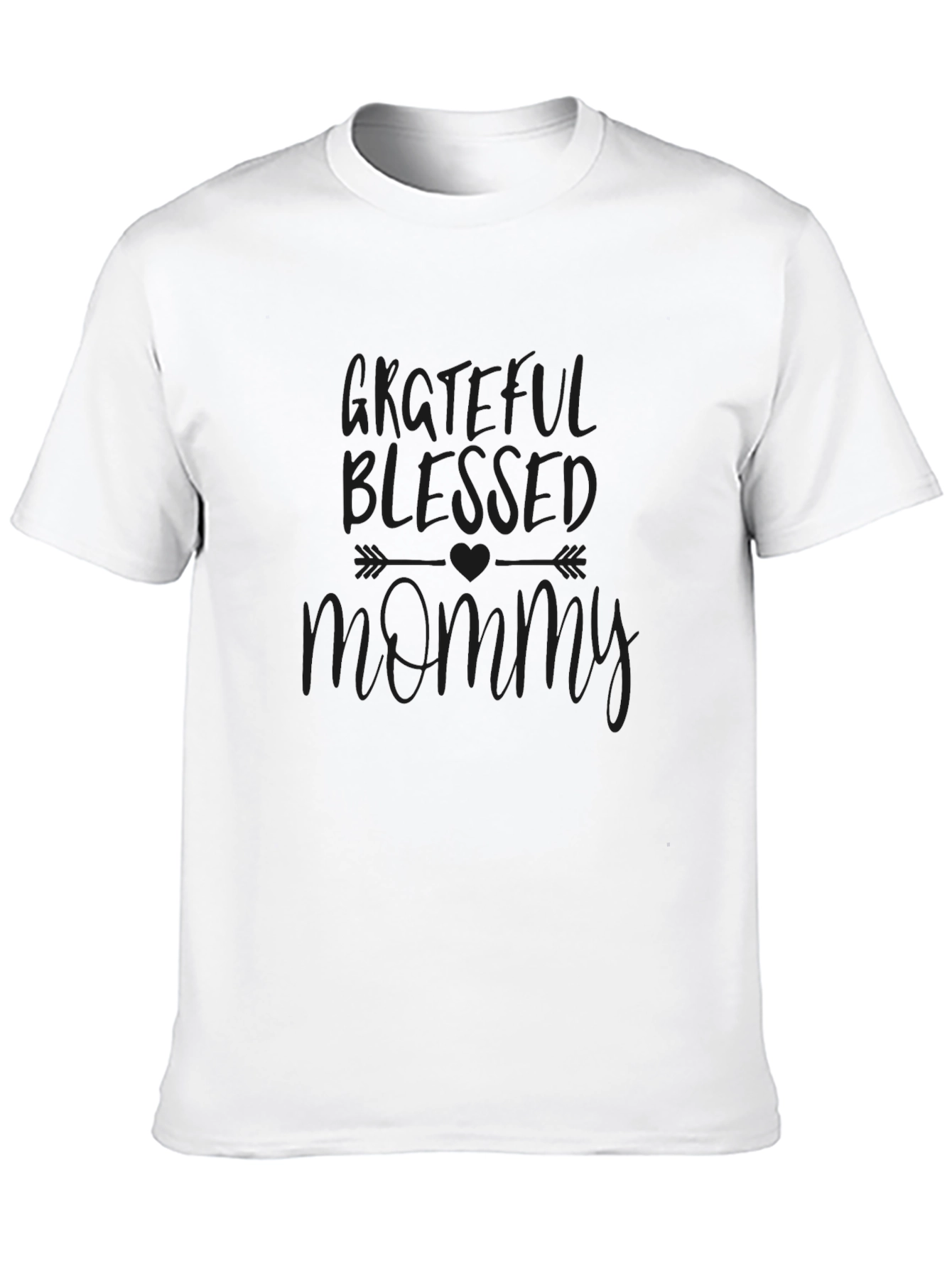 Grateful Blessed Mommy Black T-Shirt