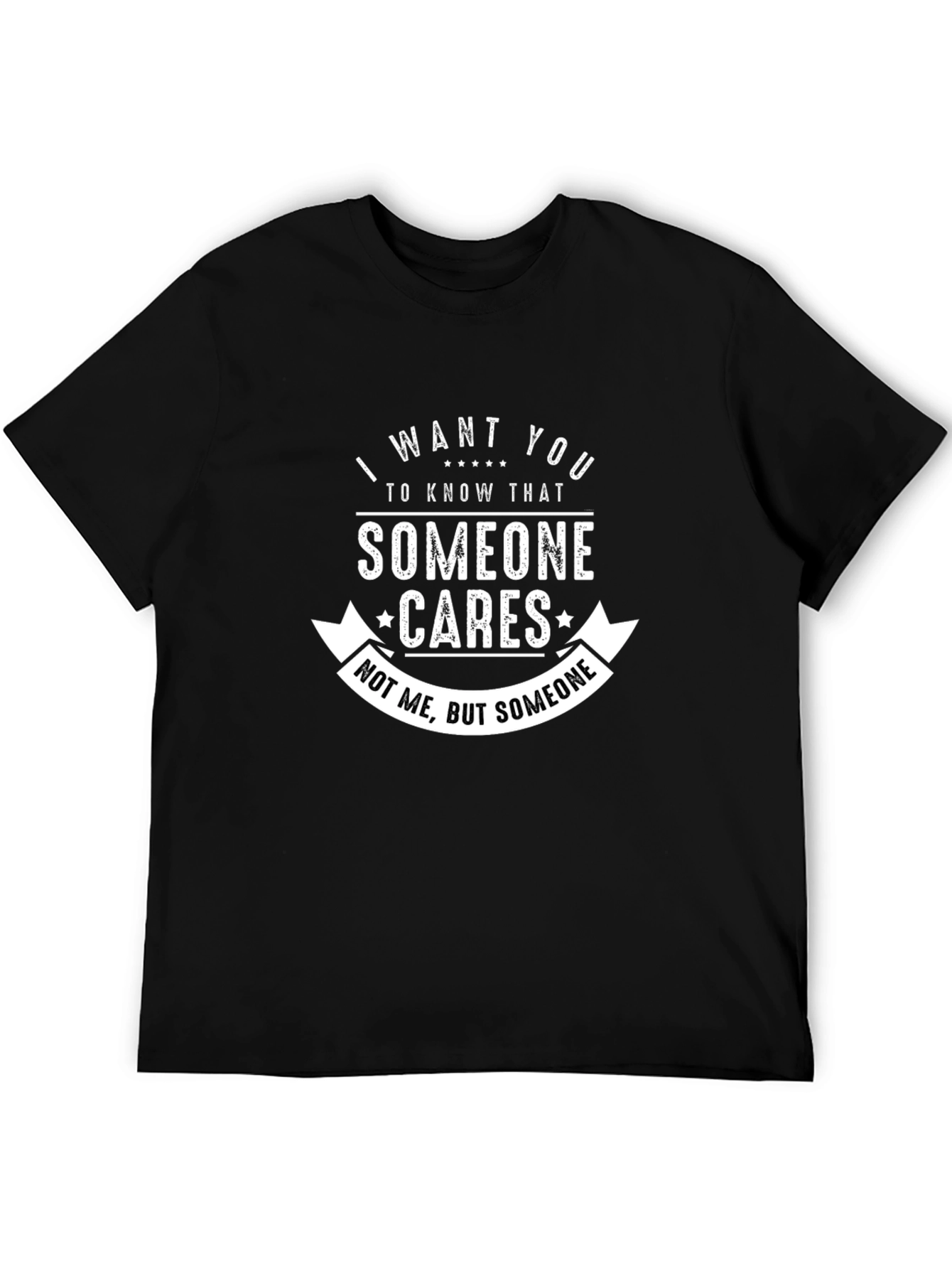Someone Cares Graphic Tee - Black Cotton Comfort