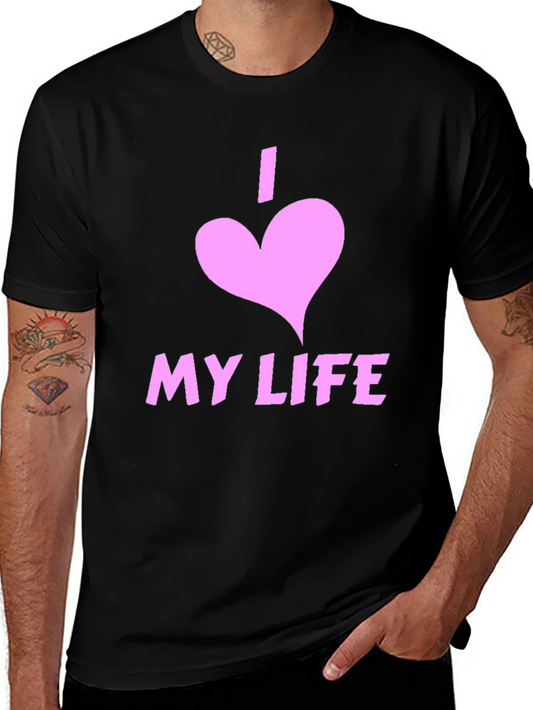I Love My Life Black Graphic Tee Shirt