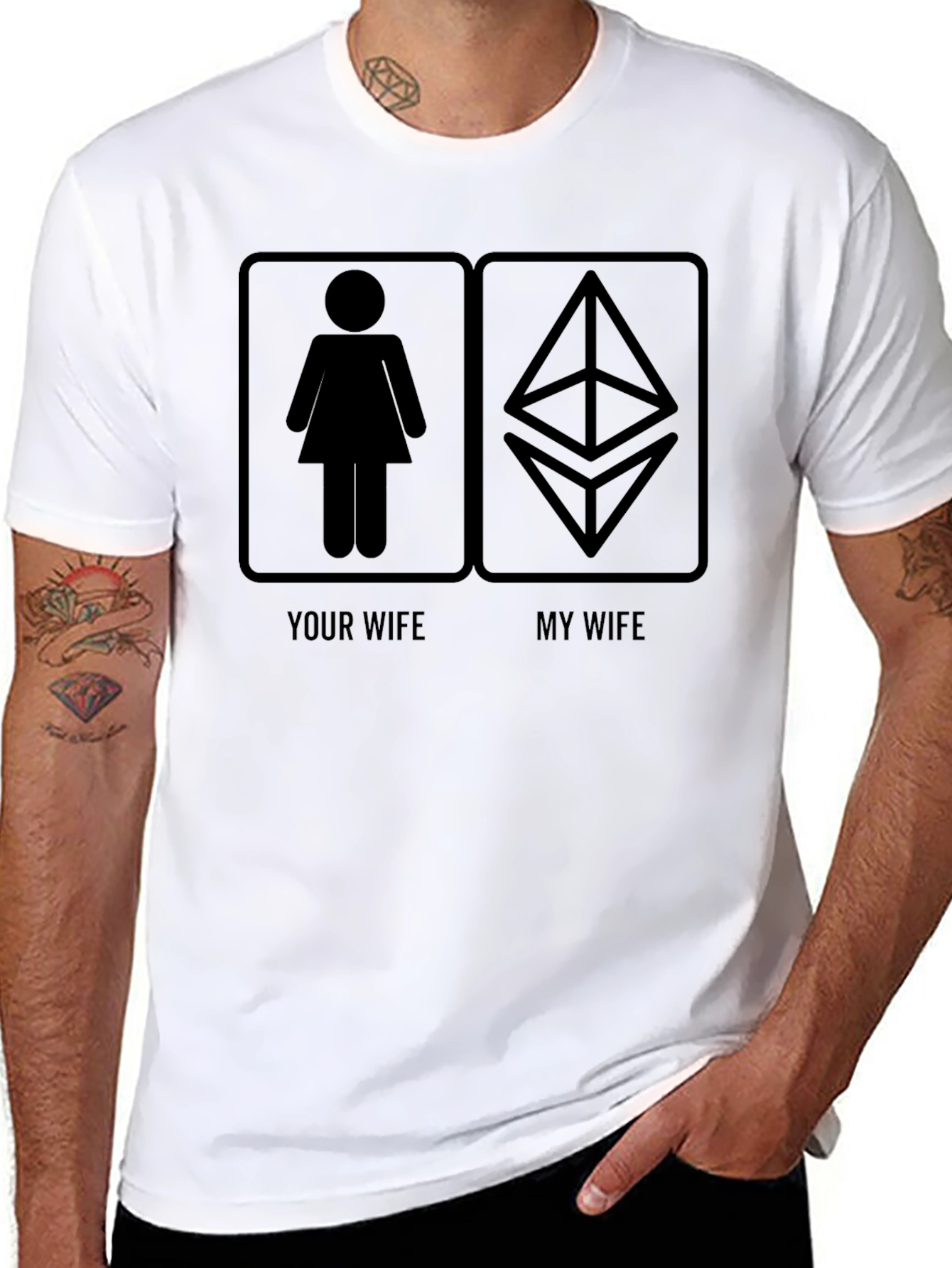 Funny Crypto T-Shirt: Your Wife vs. My Wife