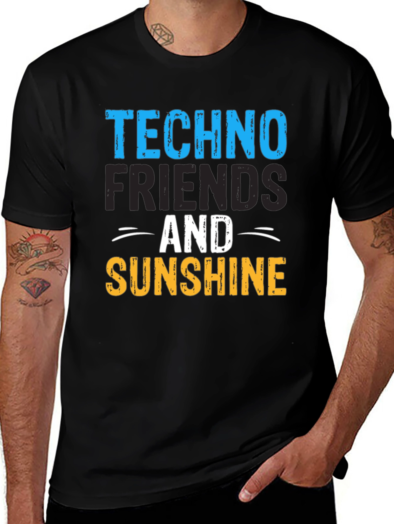 Techno Friends & Sunshine Graphic T-Shirt