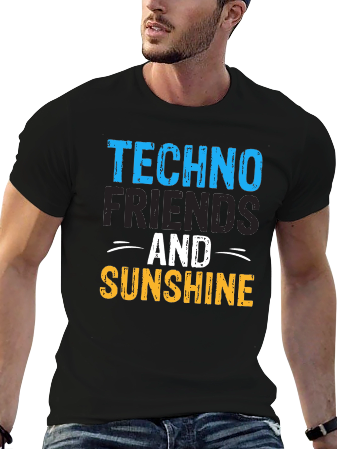 Techno Friends & Sunshine Graphic T-Shirt