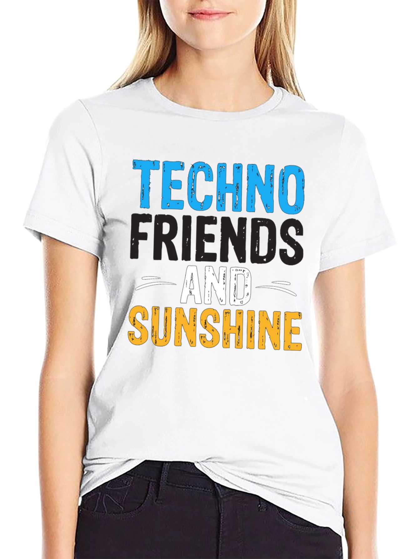 Techno Friends & Sunshine Graphic T-Shirt