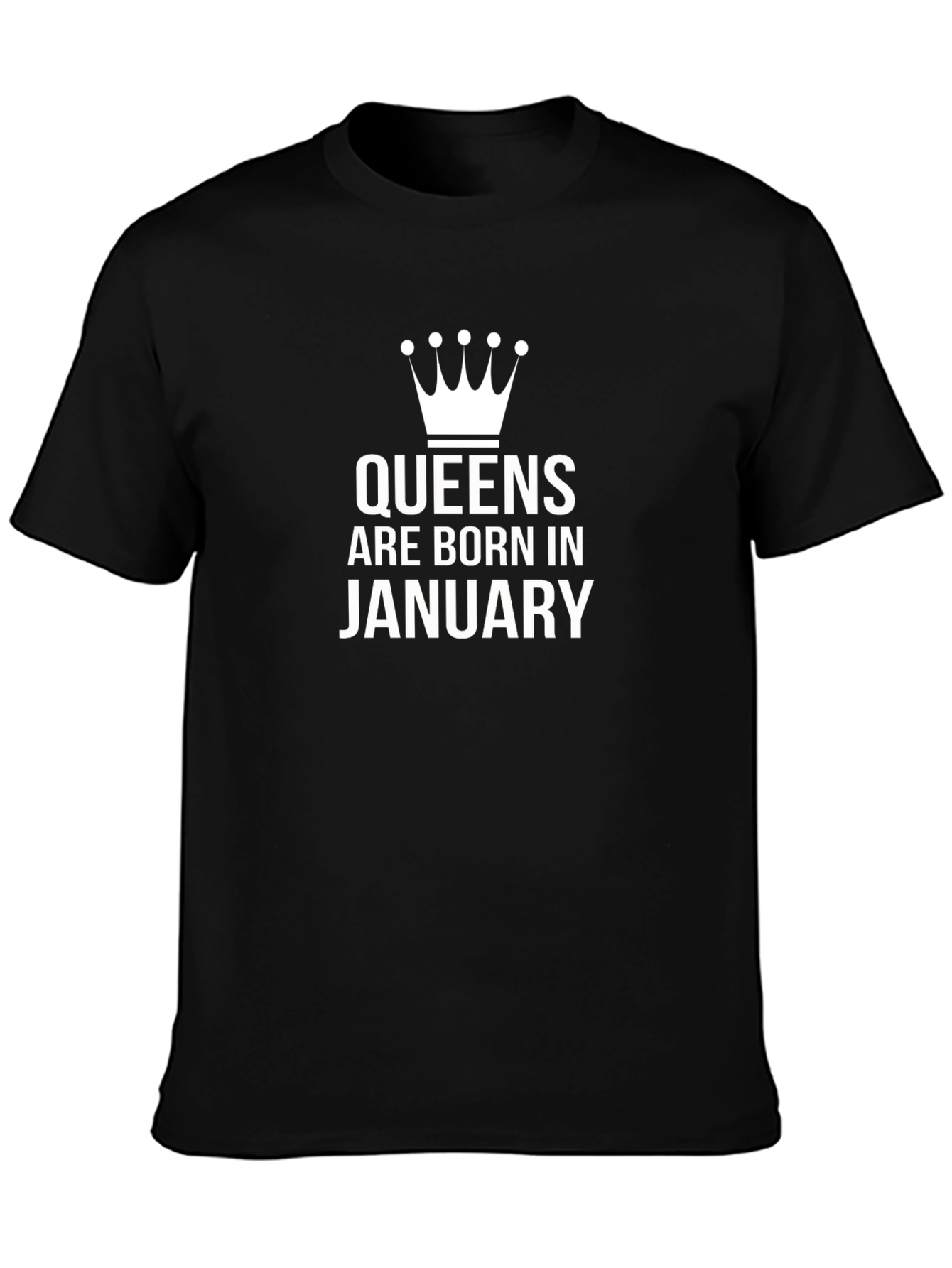 Queens Born In January - Black T-Shirt