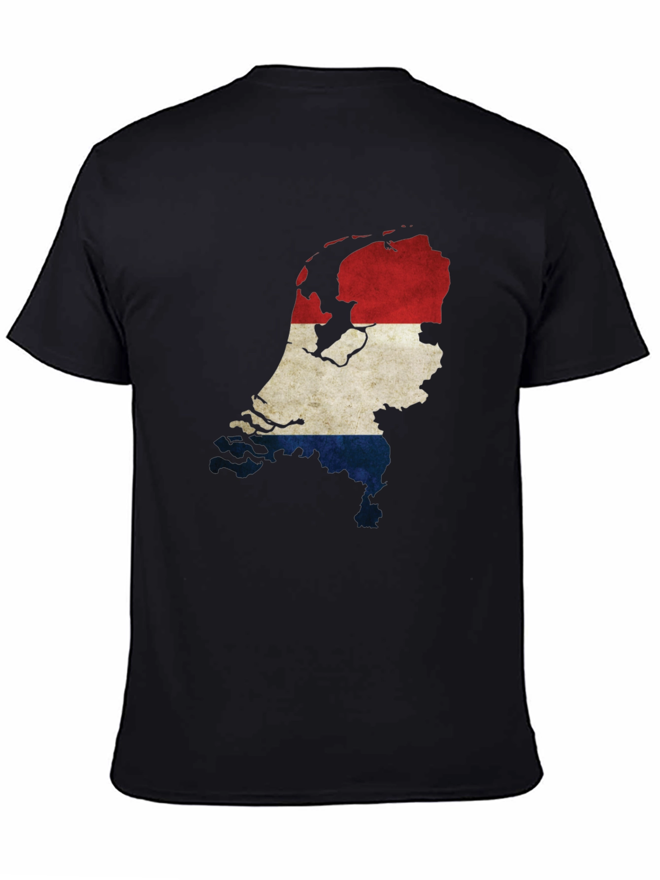 Netherlands Map Flag Graphic Tee - Black