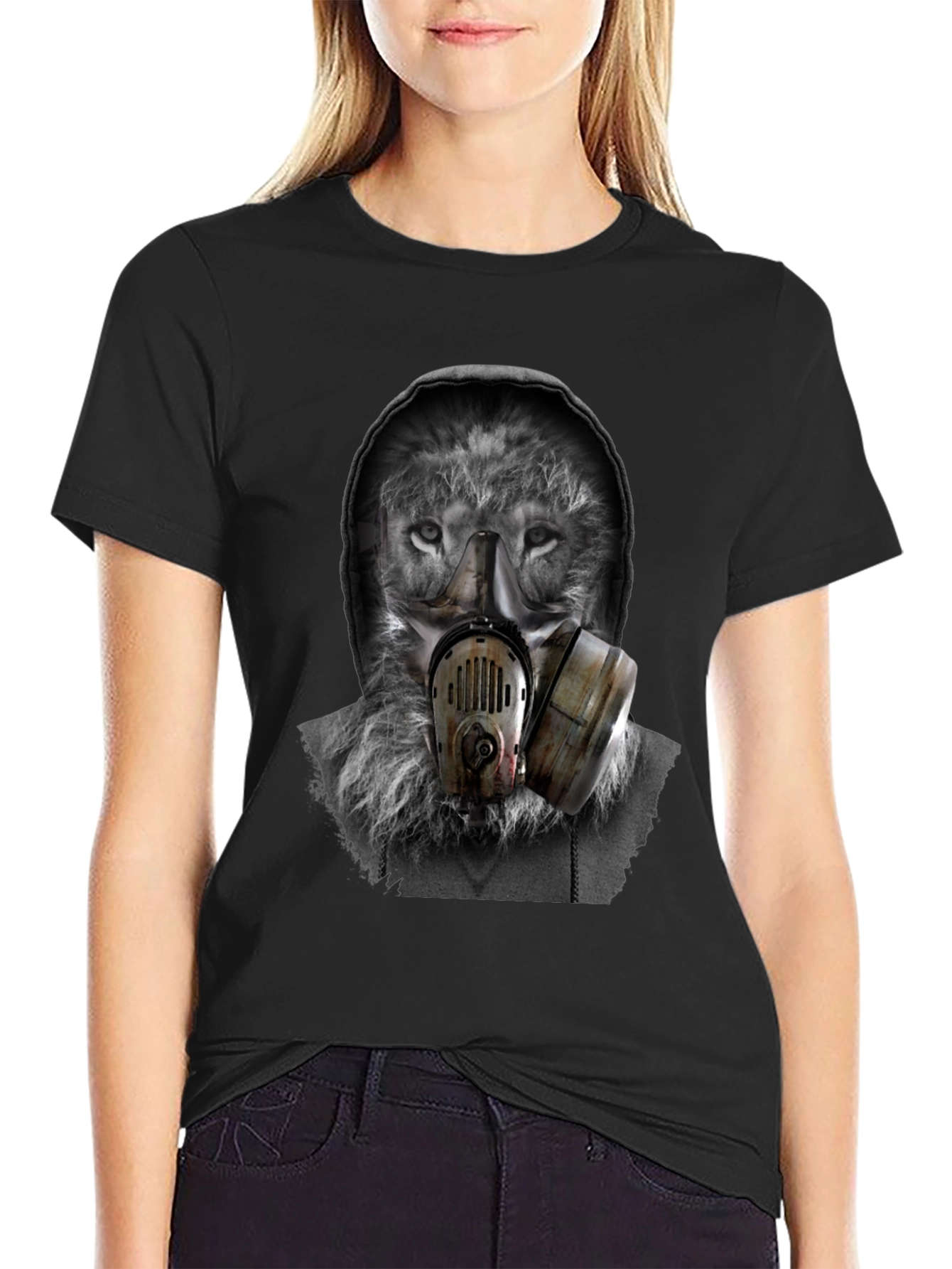 Wolf Gas Mask Graphic T-Shirt - Urban Style