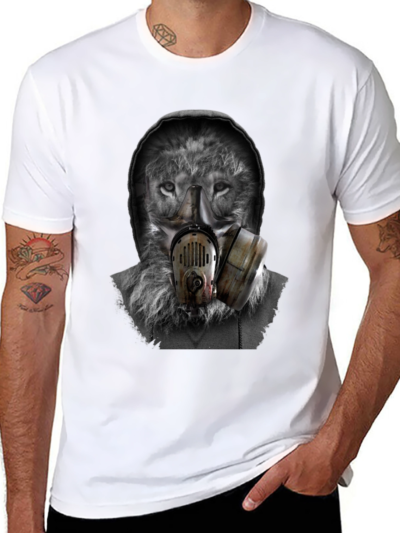 Wolf Gas Mask Graphic T-Shirt - Urban Style