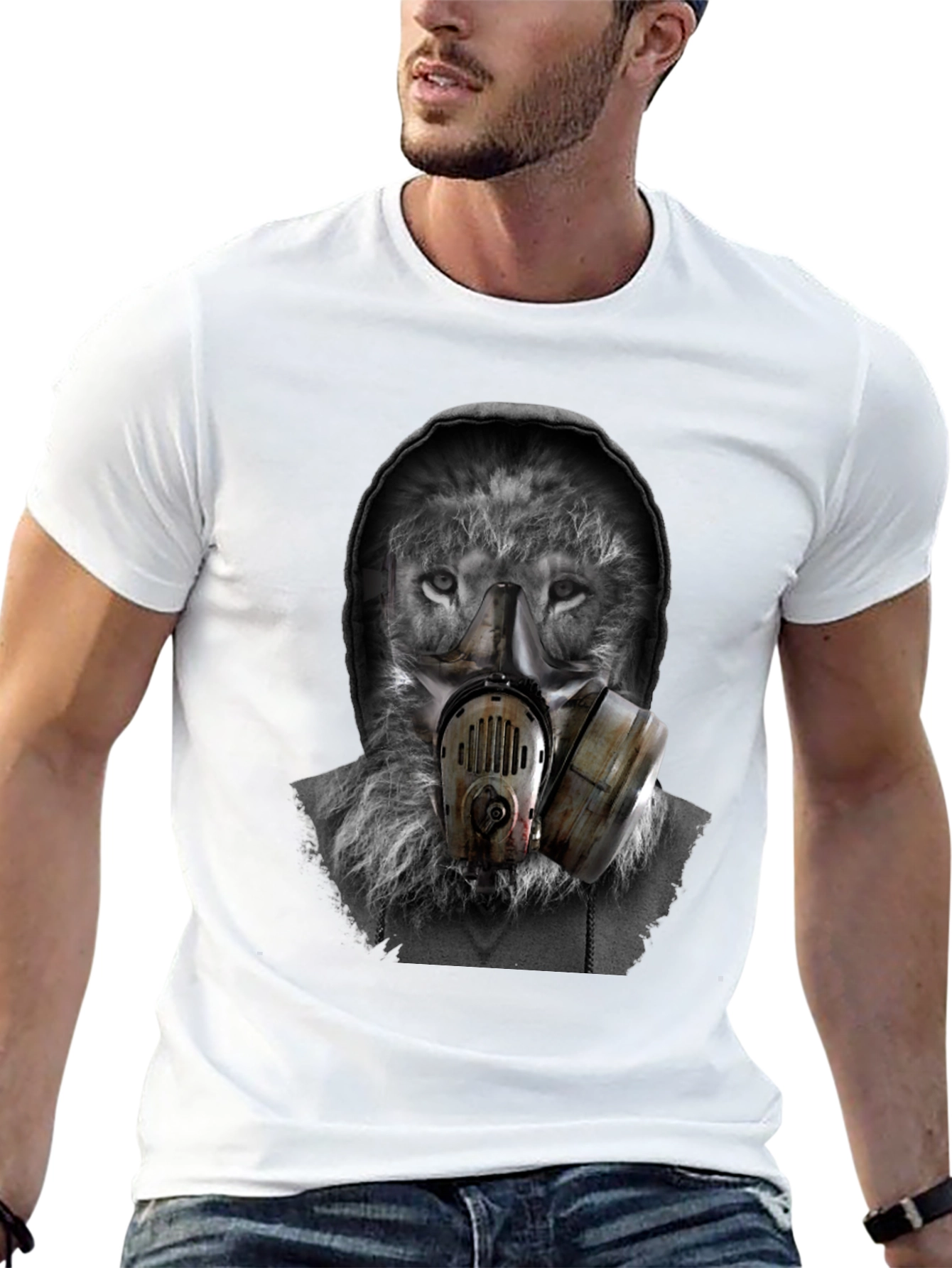Wolf Gas Mask Graphic T-Shirt - Urban Style