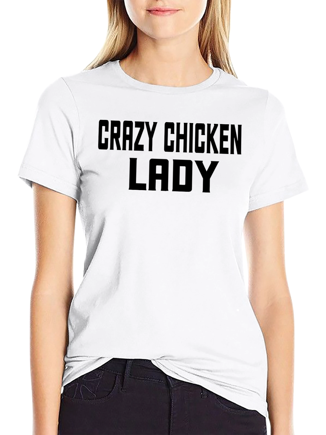 Crazy Chicken Lady Black T-Shirt