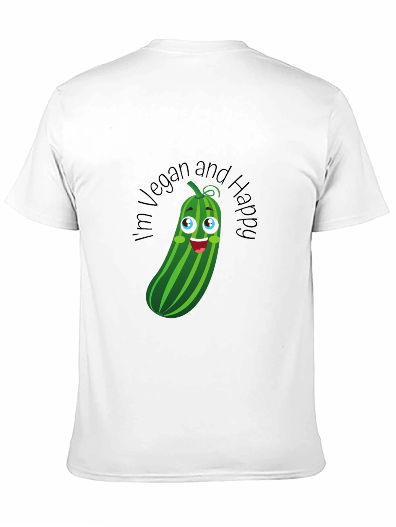 Vegan and Happy T-Shirt - Cucumber Graphic Tee