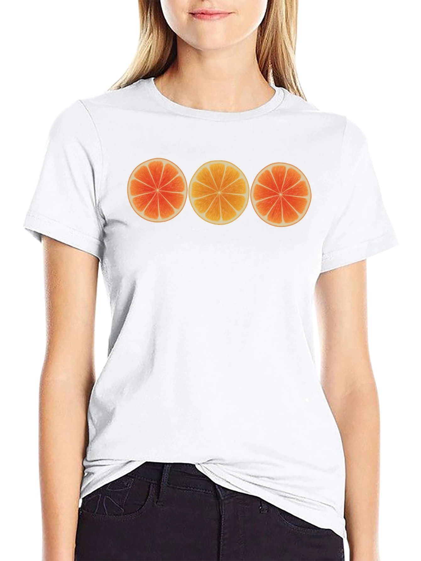 Citrus Slice Graphic Black T-Shirt