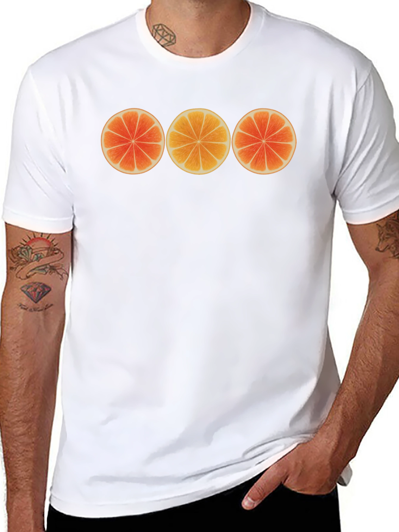 Citrus Slice Graphic Black T-Shirt
