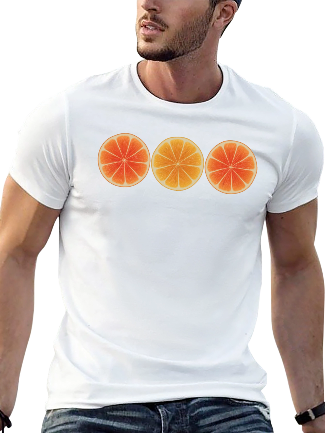 Citrus Slice Graphic Black T-Shirt