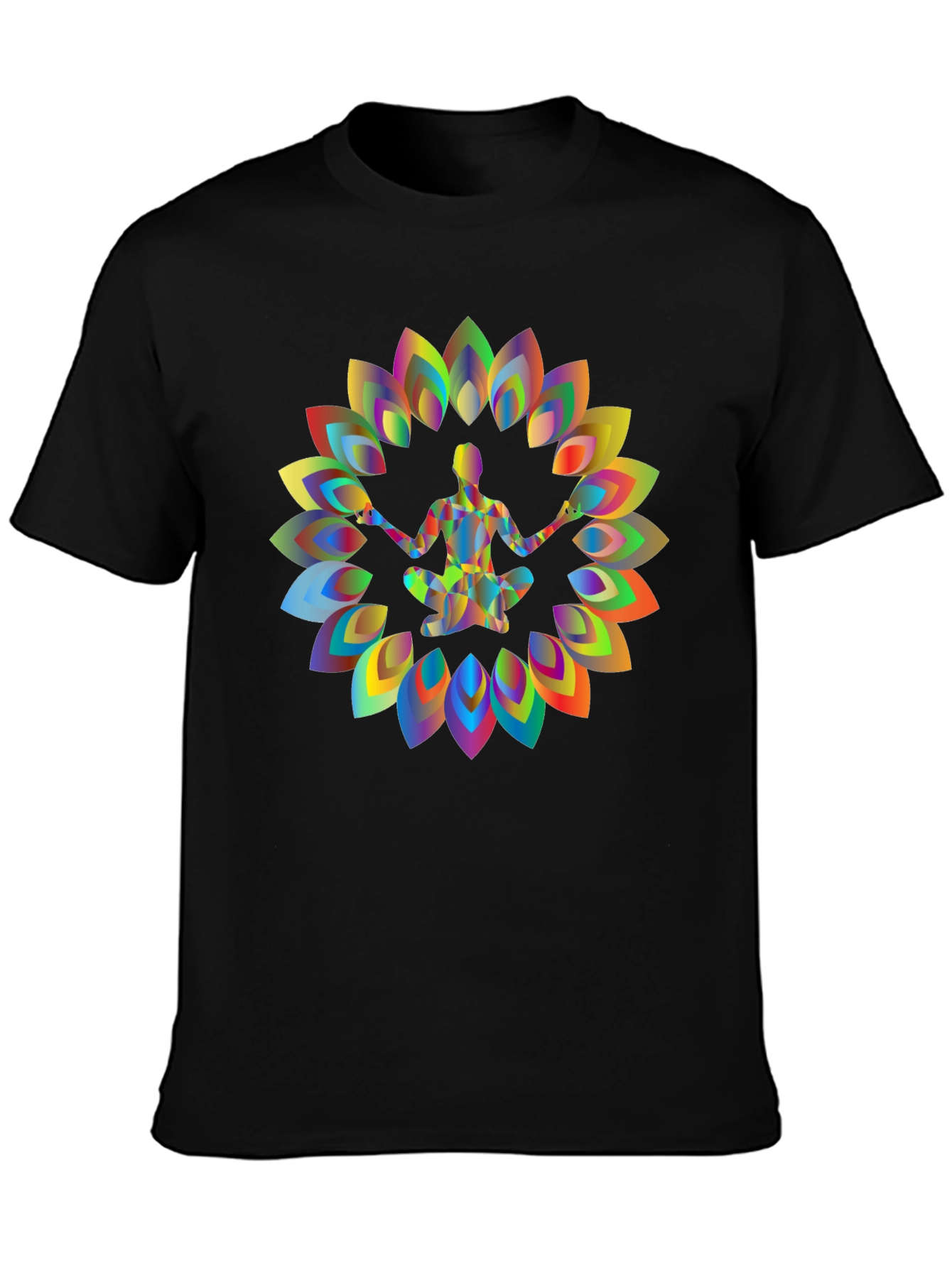 Yoga Meditation Chakra Black T-Shirt