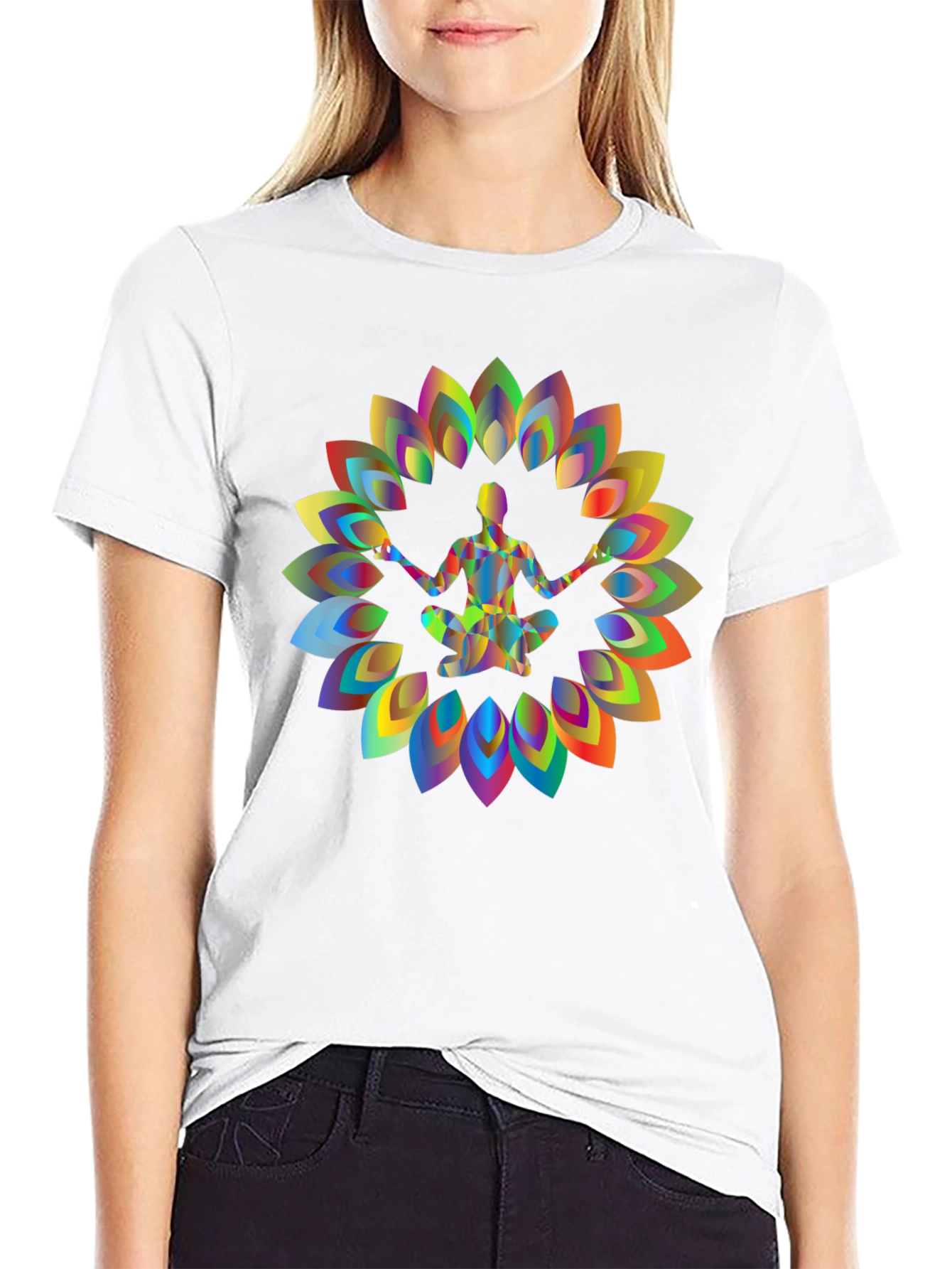 Yoga Meditation Chakra Black T-Shirt
