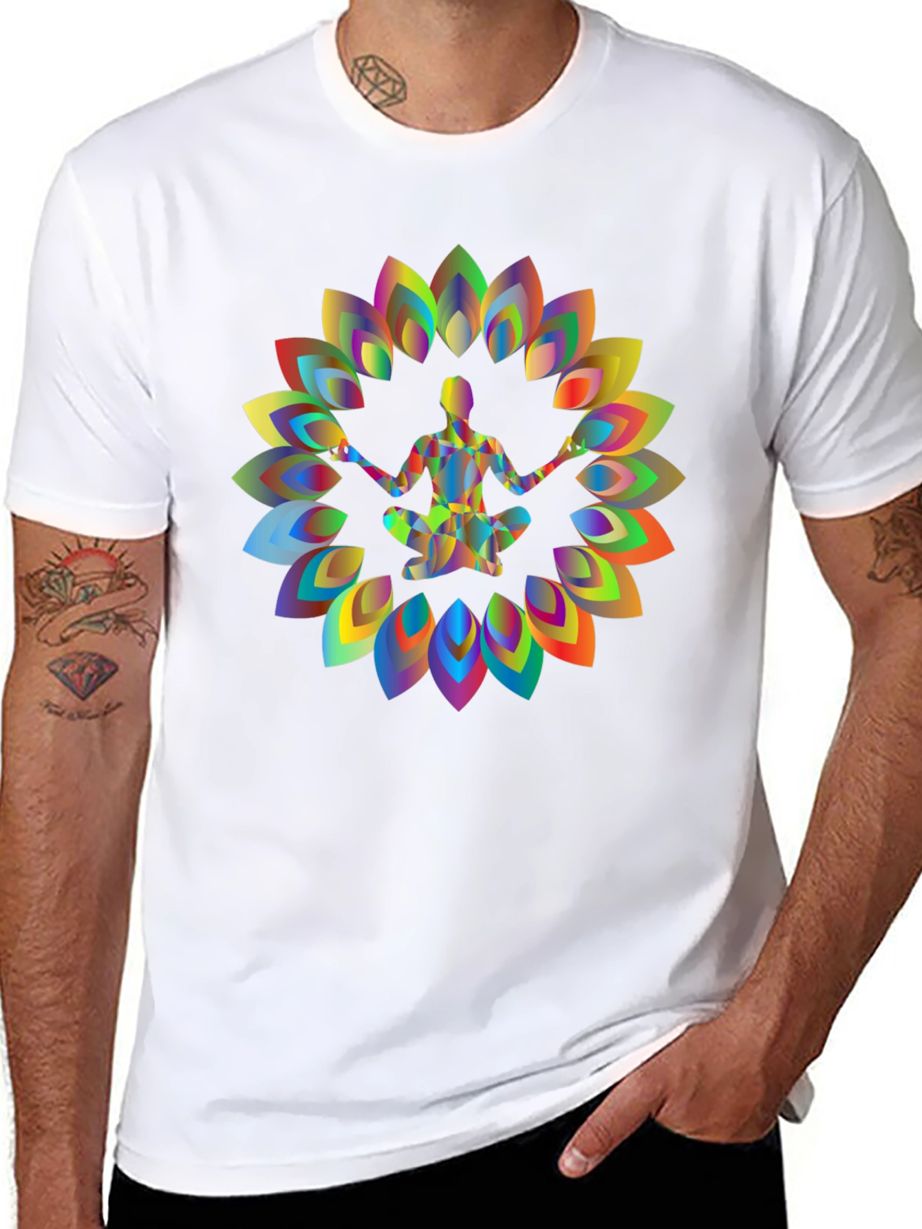 Yoga Meditation Chakra Black T-Shirt