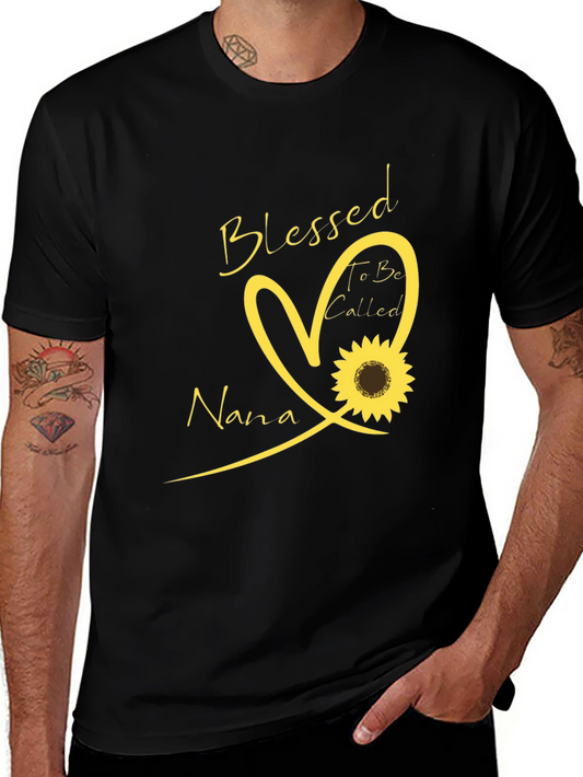 Blessed Nana T-Shirt - Sunflower Heart Design